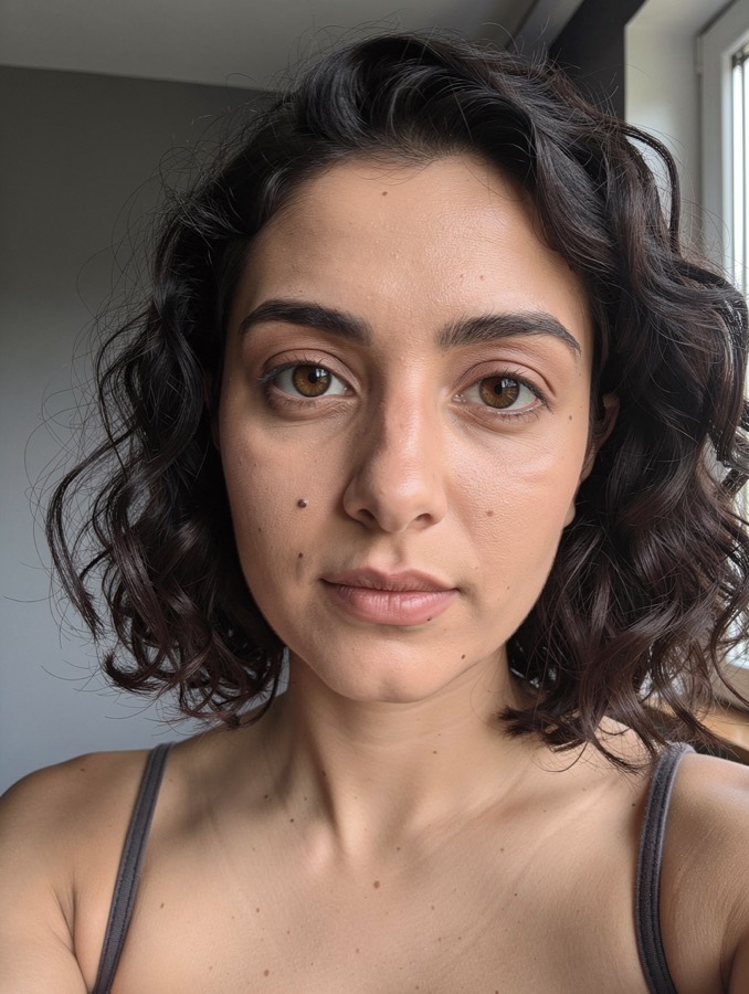 A plain selfie used as a reference